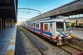 Old electric train at the HaydarpaÃÅ¸a railway station. Royalty Free Stock Photo